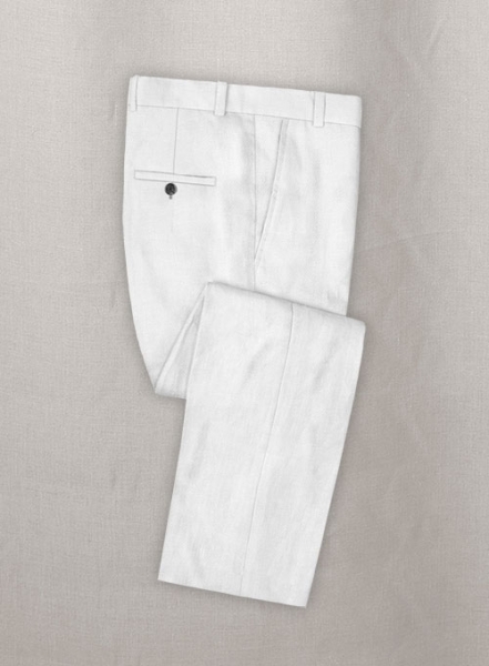 Italian Linen Cavalry White Pants