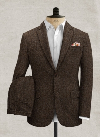 Harris Tweed Dark Brown Herringbone Suit