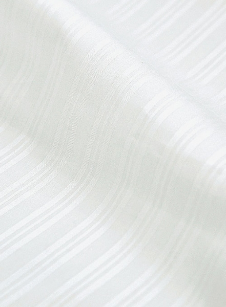 Italian Cotton Stripe Urora White Shirt - Half Sleeves