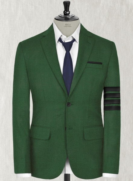 Napolean Yale Green Wool Black Bar Jacket