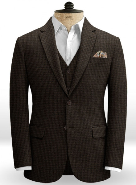Houndstooth Dark Brown Tweed Jacket : Made To Measure Custom Jeans For ...