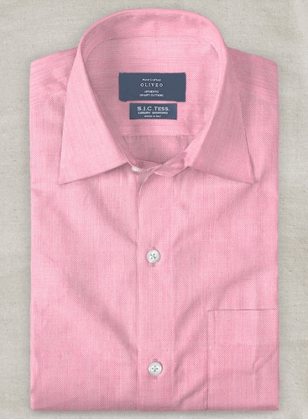 S.I.C. Tess. Italian Cotton Hot Pink Shirt - Half Sleeves