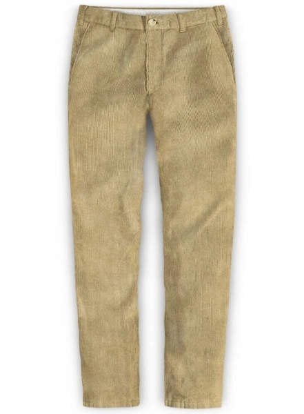 Beige Thick Corduroy Trousers - 8 Wales