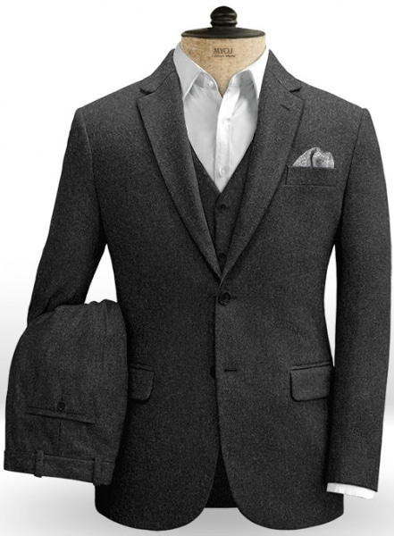 Charcoal Heavy Tweed Suit