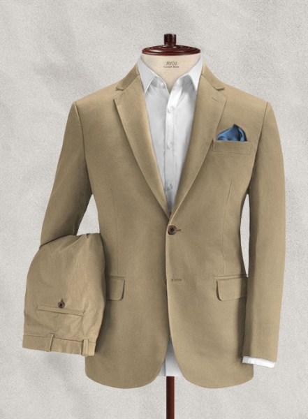 Italian Beige Cotton Stretch Suit