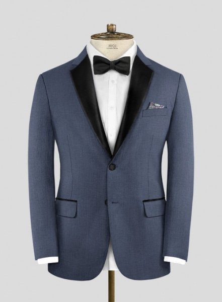 Napolean Slate Blue Wool Tuxedo Suit