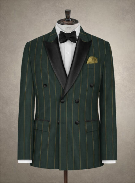 Thomson Green Stripe Wool Tuxedo Jacket