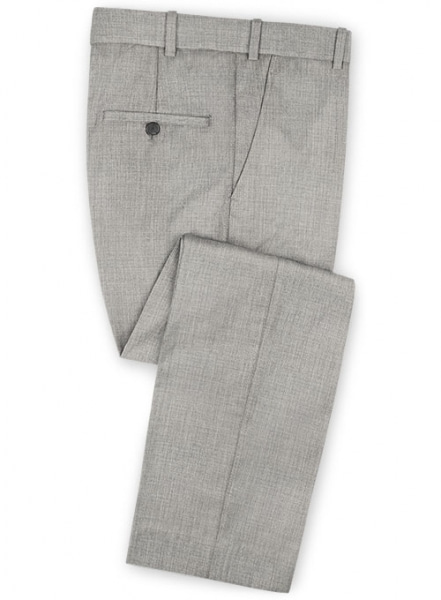 Sharkskin Light Gray Wool Suit