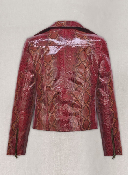 Bold Red Python Leather Jacket # 228