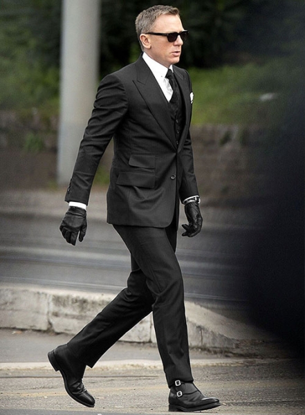 James Bond Black Wool Suit