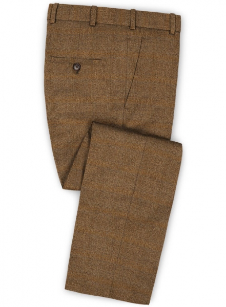 Milan Brown Feather Tweed Pants