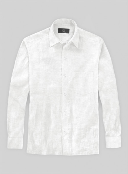 European White Linen Shirt - Full Sleeves