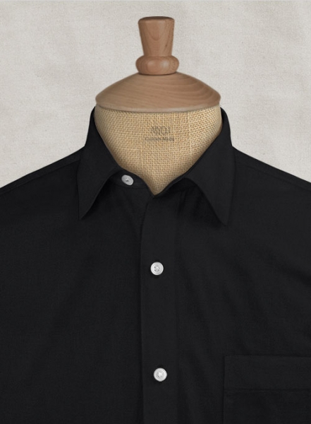 Black King Twill Cotton Shirt - Half Sleeves