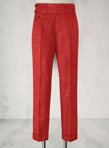 Mystic Red Double Gurkha Wool Trousers