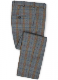Turin Blue Feather Tweed Pants