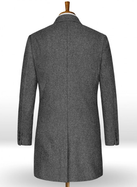 Rope Weave Gray Tweed Overcoat