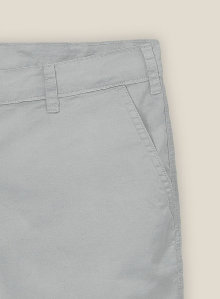 Ice Gray Cotton Power Stretch Chino Shorts