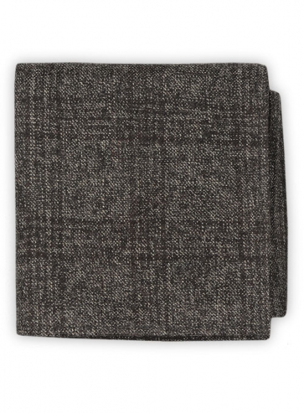 Tweed Pocket Square - Saga Charcoal Feather