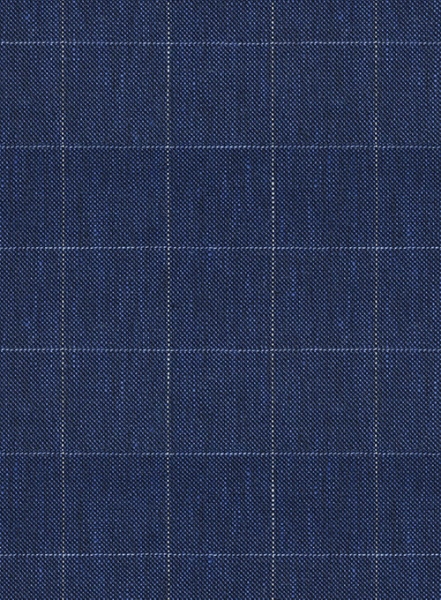 Italian Linen Oxford Blue Checks Jacket