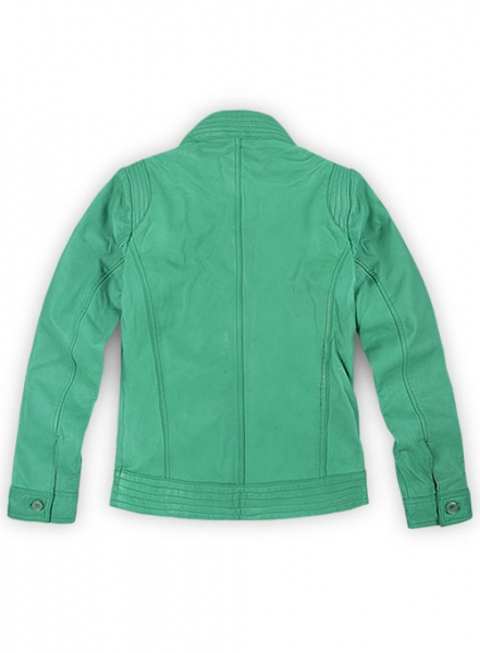 Soft Castle Green Washed & Wax Leather Jacket #707