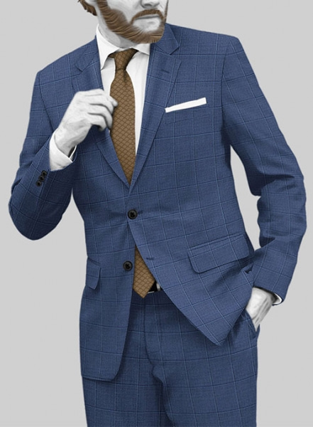 Napolean Pane Blue Wool Suit