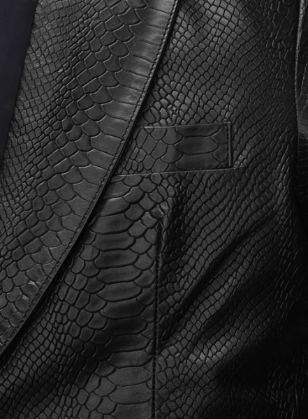 Black Python Catwalk Leather Blazer # 2