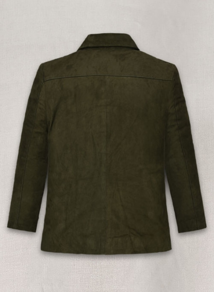 Olive Green Suede Milla Jovovich Leather Jacket