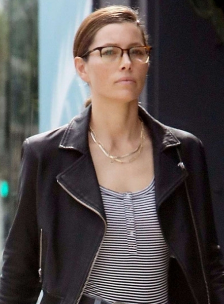 Jessica Biel Leather Jacket