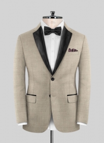 Napolean Melange Khaki Wool Tuxedo Jacket