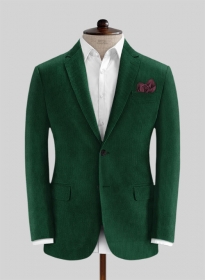 Green Thick Stretch Corduroy Jacket