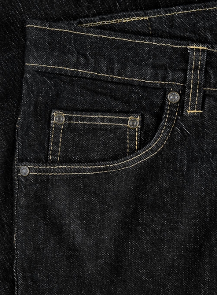 Kato Black Stretch Hard Wash Jeans