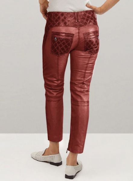 Carrier Burnt Red Leather Pants