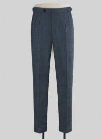 Light Weight Bond Blue Highland Tweed Trousers