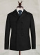 Black Heavy Tweed Pea Coat