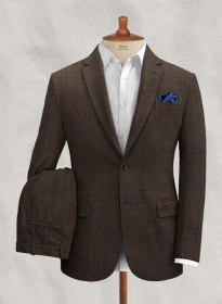 Italian Fedili Brown Checks Tweed Suit