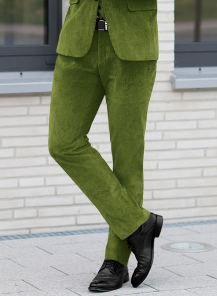 Princely Green Velvet Pants : Made To Measure Custom Jeans For Men & Women,  MakeYourOwnJeans®