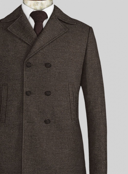 Carre Brown Tweed Pea Coat