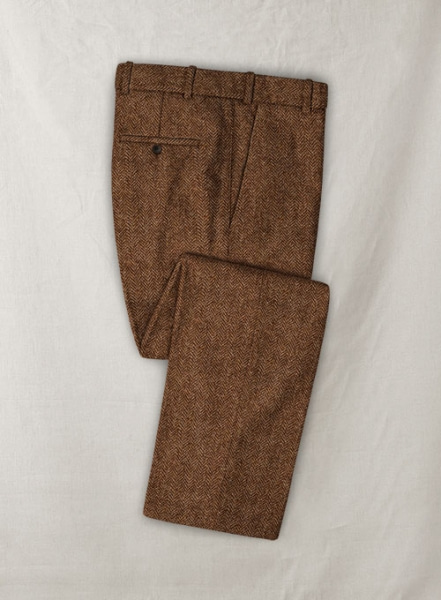 Harris Tweed Rust Herringbone Pants