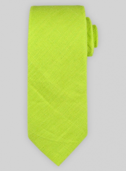 Linen Tie - Pure Neon Green