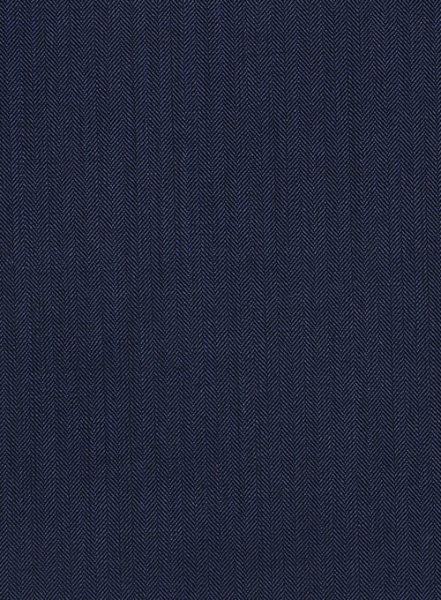 Herringbone Wool Royal Blue Pants