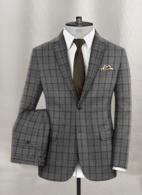 Napolean Tartan Gray Wool Suit