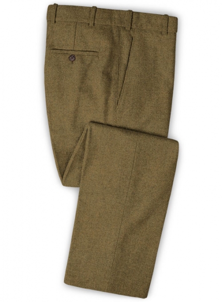 Melange Brown Feather Tweed Pants