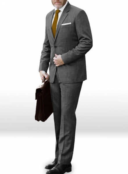 Napolean Dark Gray Pinhead Wool Suit