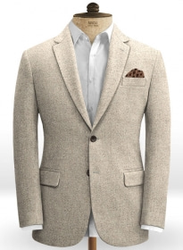 Vintage Plain Light Brown Tweed Jacket