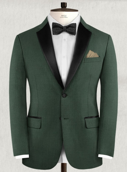 Napolean Green Wool Tuxedo Suit