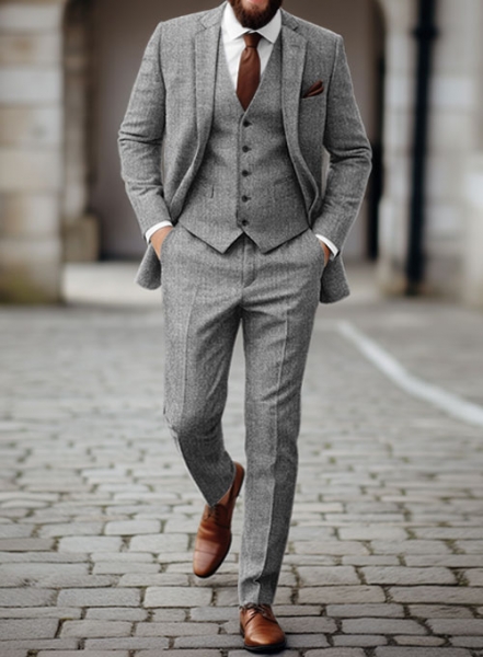 Italian Empire Gray Tweed Suit