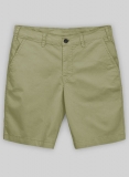 Army Green Stretch Summer Chino Shorts