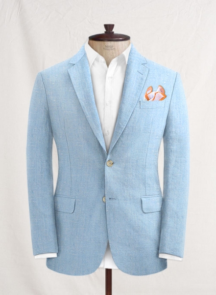 Italian Linen Polo Blue Suit