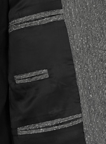 Light Weight Slubby Black Tweed Danish Style Sports Coat