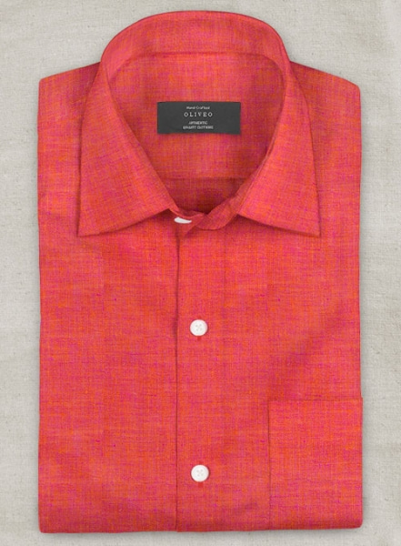 Dublin Pink Orange Linen Shirt